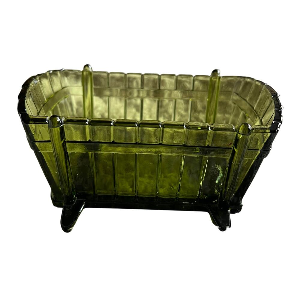 Vintage Indiana Glass green cradle
